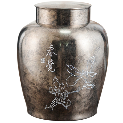 斑锡龙纯锡复古茶叶罐