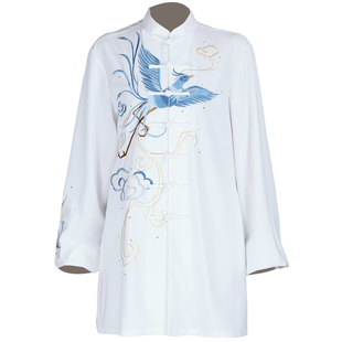 刺绣太极服女款新款高端春秋款太极拳比赛表演服装八段锦练功服