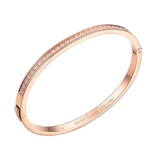 2026年新款半圈镶钻彩金轻奢素圈手环钛钢手镯女 小众设计感ins