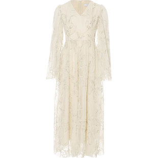 从那以后法式碎花裙长袖裙子冬季白色礼服长裙千金风连衣裙女秋冬