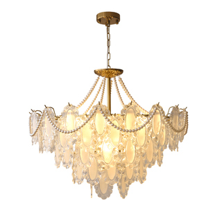 全美一丁 法式吊灯客厅灯现代简约大气2023新款轻奢水晶主卧室灯