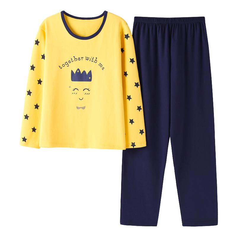 睡衣女春秋长袖纯棉加肥加大码胖MM秋冬款全棉宽松家居服两件套装
