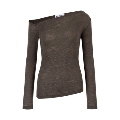 MHV ARCHIVE 25新款 100%精纺羊毛 女士斜肩长袖打底