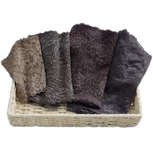 咖啡色蕾丝花边辅料高档弹力服装旗袍裙摆防走光宽装饰材料棕色