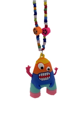 趣味彩色可爱卡通小怪兽项链女