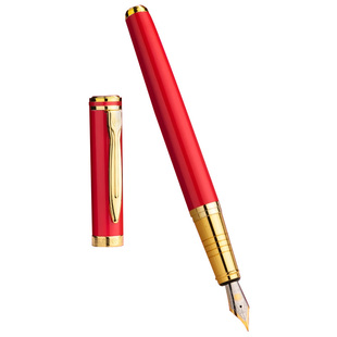 英雄牌钢笔成人用男女士高档精致教师专用批改红钢笔红色墨水练字钢笔高级书法钢笔可替换墨囊免费定制官方