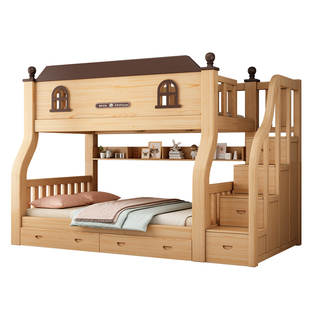全实木上下床双层高低子母床两层床小户型儿童床双人床上下铺木床
