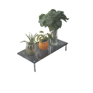 阳台窗台加宽花架钢化玻璃防腐花盆架高低脚可调置物架延伸花架子