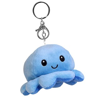 个性毛绒公仔翻脸小章鱼挂件钥匙扣书包小挂件可爱变脸玩偶双面