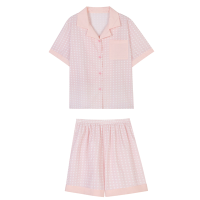 星星短袖睡衣薄款休闲翻领家居服
