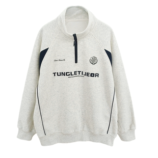 乔迪丹娜春款2026男大童拼色半拉链卫衣初高中学生立领长袖体恤潮