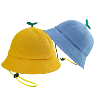 儿童渔夫帽定制logo学生防晒盆帽订做春游托管班幼儿园小黄帽印字