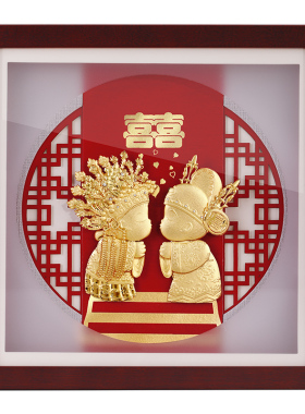 24k金箔装饰画送新人浪漫风礼物