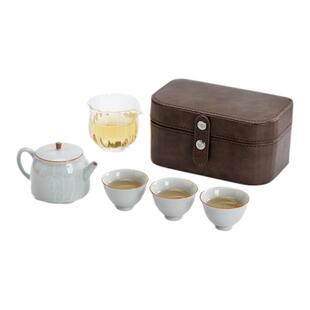 南山先生观竹茶壶旅行茶具套装快客杯一壶三杯便携式户外露营茶具
