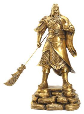 铜托宝战袍关公像客厅财神爷摆件