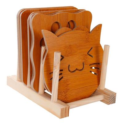 10个装木质隔热创意餐桌垫子