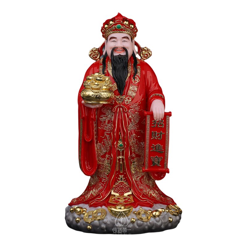 财神爷供奉神像汉白玉比干财神范蠡店铺开业礼品财进宝站财神爷
