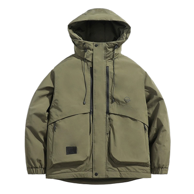 高端灰鸭绒羽绒户外羽绒连帽潮