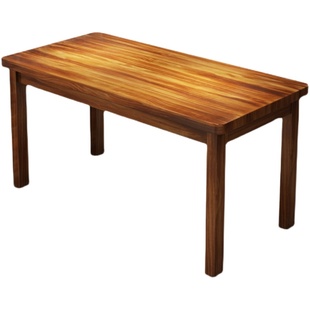 实木碳化饭店快餐桌椅组合面馆小吃店餐馆饭桌排挡火锅烧烤店桌椅