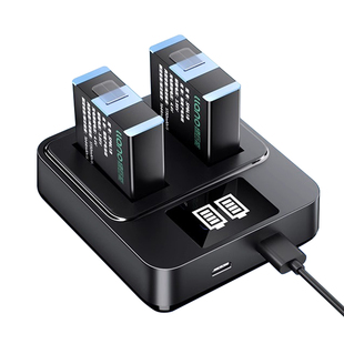 绿巨能Gopro9/10/11/12相机电池适用HERO gopro9 gopro8 gopro7 gopro6/5/4运动相机电池充电器数码套装配件