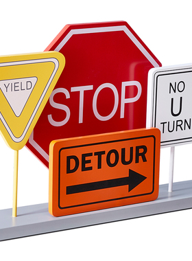 创意几何桌面路标卡通儿童房摆件