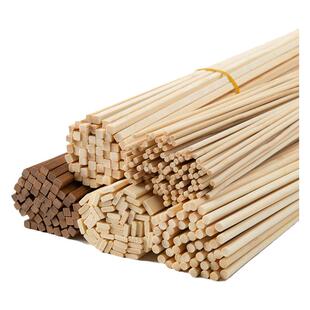 DIY手工制作建筑模型立体构成材料实木小圆木棒木棍木条木方竹棒