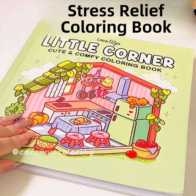 画画本涂色绘本马克笔diy涂鸦填色儿童绘画套装解压治愈系涂色书