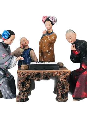 天津泥人张手工艺品彩塑红泥坊