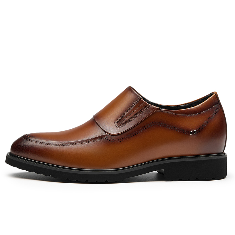 高哥隐形增高鞋2025冬季新款商务正装英伦轻质德比正装鞋婚鞋