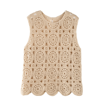 夏末秋初手工编织棉线坎肩