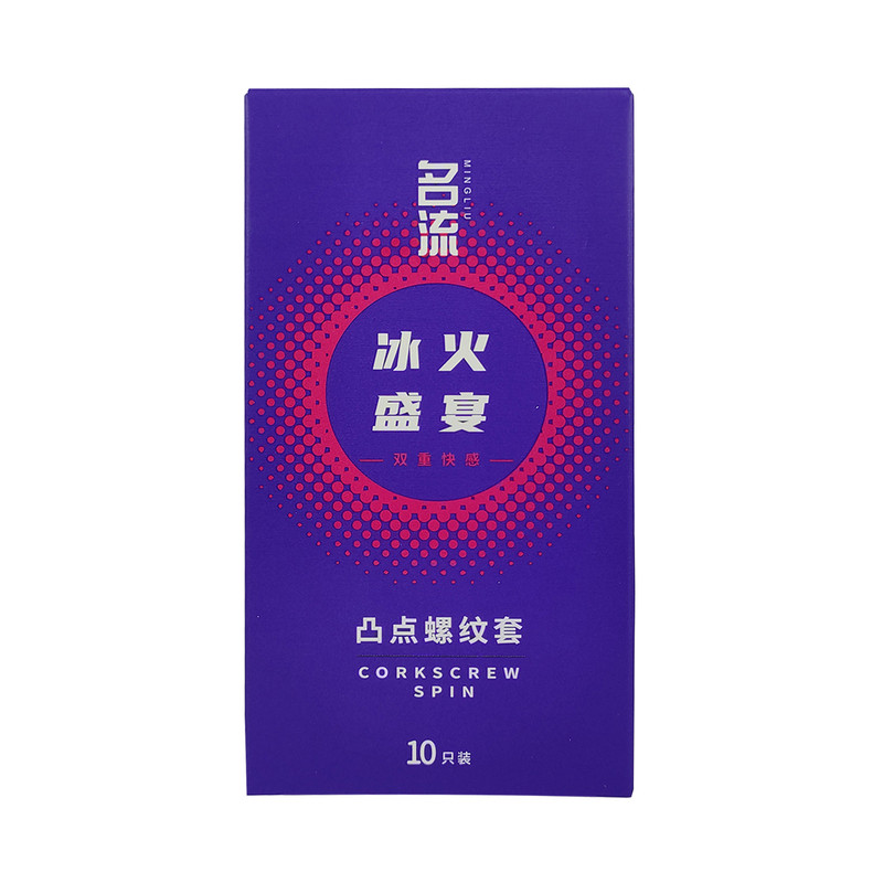 名流冰火盛宴避孕套薄荷味螺纹型