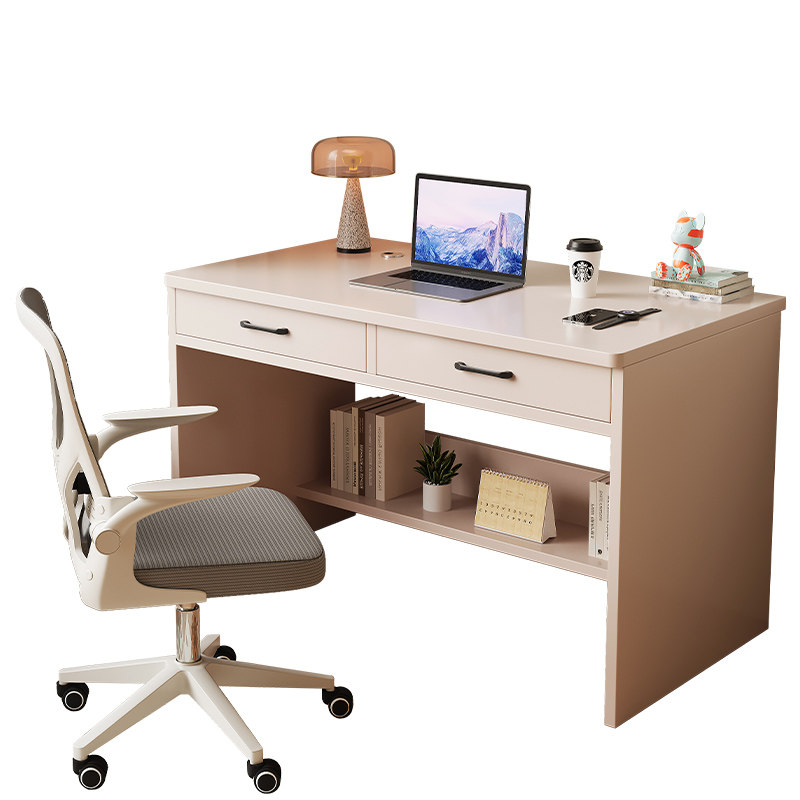 实木书桌书架一体电脑桌