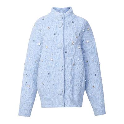 ORA GENESIS2025年秋季新品绞花针织珠宝开衫