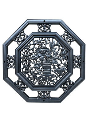 仿古新中式镂空透窗背景墙挂件