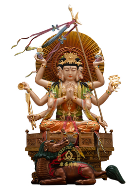 斗姆元君神像丹彩贴真金家居摆件