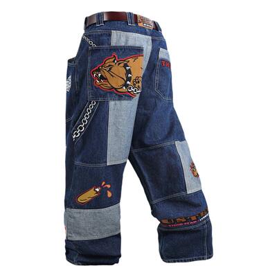 拉链长裤重磅刺绣牛子裤多工艺