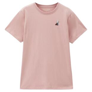 佐丹奴T恤女装纯棉佛系小动物刺绣圆领针织短袖T恤 05396384