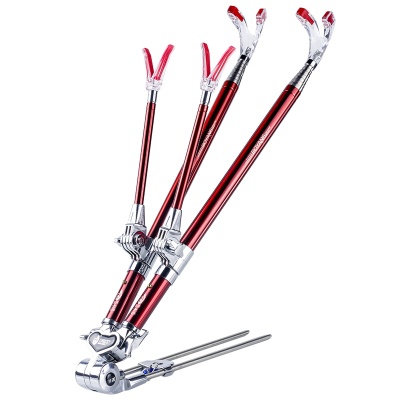 支架加厚伸缩手竿多用双炮台