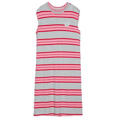 谜底彩色条纹连衣裙无袖女2025春新品时尚直筒宽肩长裙251ML0071