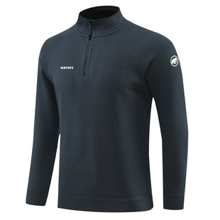 猛犸北极象长袖加绒T恤男士户外运动休闲徒步打底上衣冬季卫衣男