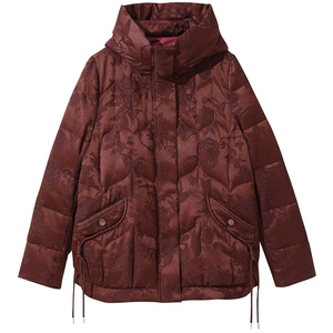 女士国际大牌鹅绒服女2024冬新款连帽加厚保暖妈妈90绒羽绒服外套