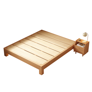 全实木床榻榻米无床头排骨架床家用无靠背可定制任意尺寸民宿矮床