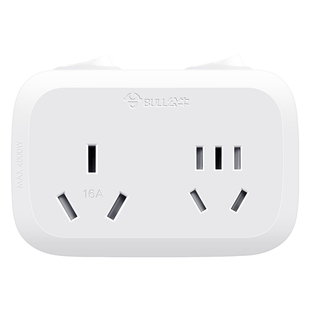 公牛扩展插头插座转换器16A转10A大功率一转二无线插孔空调热水器