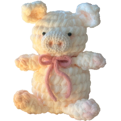 冰条线小猪玩偶超级可爱钩针编织