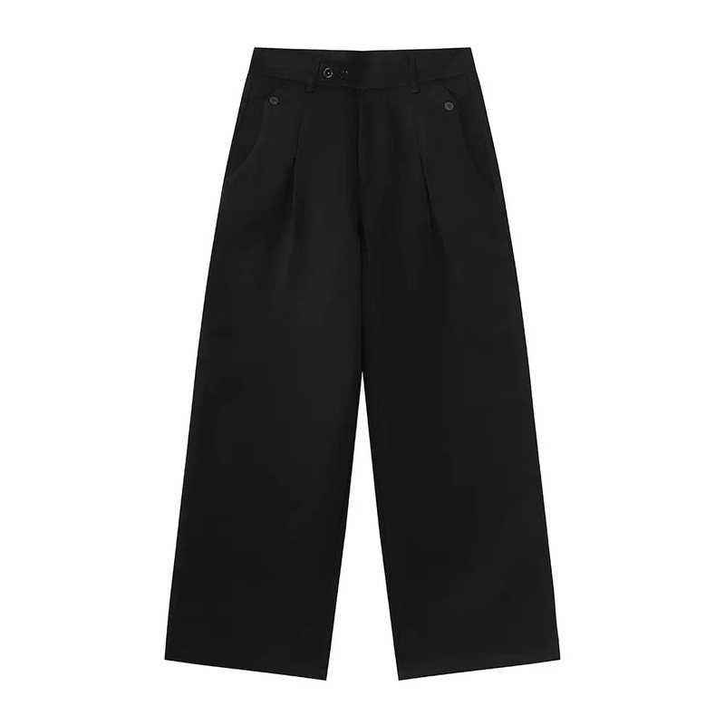 复古中古绅士古着双褶男款长裤日系立体高腰显瘦cleanfit直筒西裤