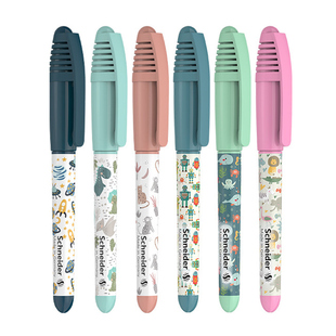 德国原装进口Schneider施耐德钢笔 童趣可爱小清新系列墨囊墨胆笔 小学生用练字书写初学者卡通彩杆细尖钢笔