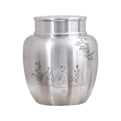 品茗本色纯锡制锡罐金属