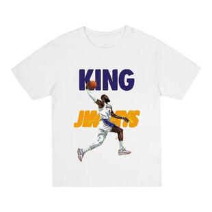 美式卡通篮球短袖漫画风球星T恤科比詹姆斯库里欧文定制衣服男女