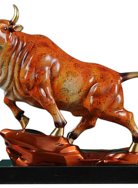 《牛气冲天》铜牛摆件开业乔迁礼