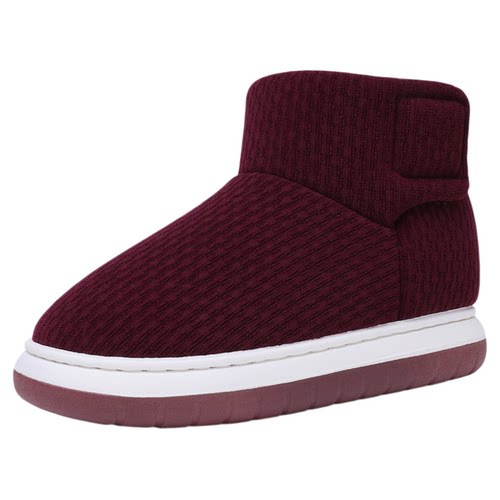 冬季加绒加厚防滑老人包跟棉拖鞋居家外穿厚底男女款保暖高帮棉鞋